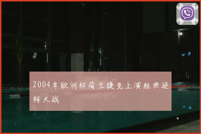2004年欧洲杯荷兰捷克上演经典逆转大战